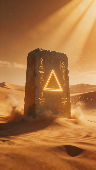 A mystic tablet in the desert